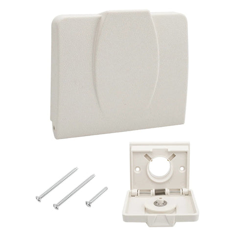 Pokin 360W central vacuum wall inlet valve with white wall plate cover and mounting screws