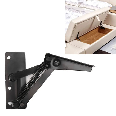 80 Degree Scissor Hinge Foldable Support Built From Cold Rolled Steel Pack Of 2 For Cabinet Doors And Sofas installed on sofa