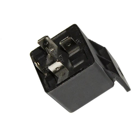 Close-up of Beefy 40 Amp SPDT 5 Pin Automotive Relay 12VDC Contactor Switch showing pins and housing.