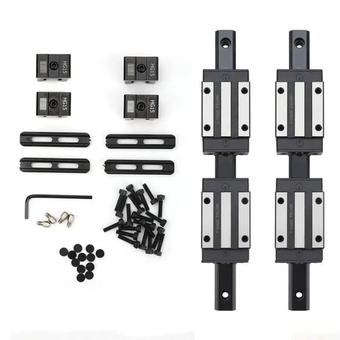 Two 200mm Linear Rail Kit With Four HGH15CA Carriage Blocks And Four HG15 End Stops For Smooth, Quiet CNC Motion And Solid Positioning
