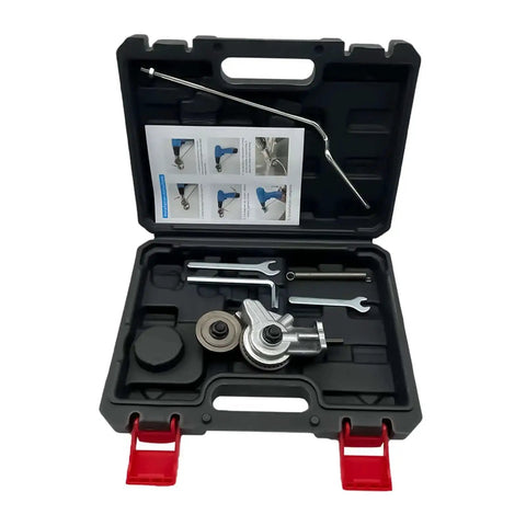 Double Head Sheet Metal Nibbler Drill Attachment For Iron And White Sheet Metal, kit in Style B Plastic Box with tools and manual