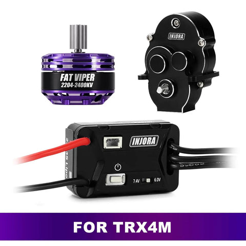Waterproof Brushless ESC And 2204 Fat Viper Outrunner Motor Upgrade For One Eighteen Scale TRX4M Micro Crawlers Programmable AM32 Firmware