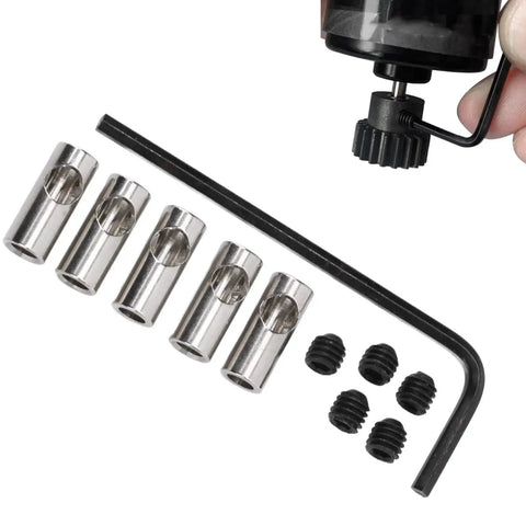 RC Pinion Gear Adapter 3.175mm To 5mm Shaft Reducer Sleeve with wrench and screws, stainless steel construction for 3650 550 540 motors