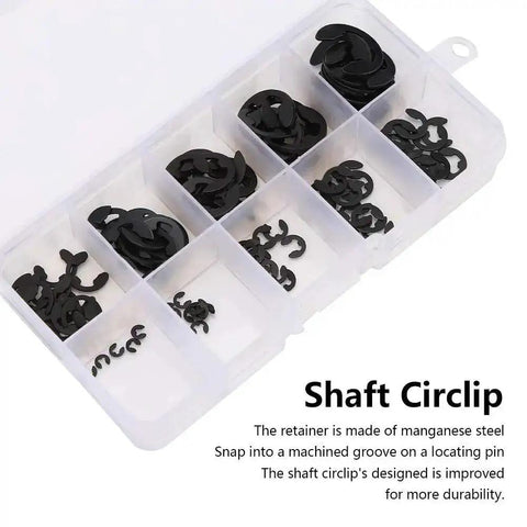 120 Pcs E Clip Circlip Assortment Kit External Snap Ring And Retaining Ring Set for Home Improvement and Industrial Use in box