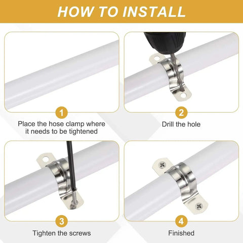 Installation guide for Heavy Duty 304 Stainless Steel Pipe Strap U Bracket Kit 20 Pcs 25mm 1 Inch Rigid Conduit Clamp