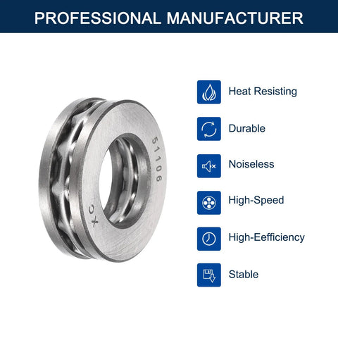HiPicco thrust ball bearing, 4-pack, chrome steel, 30x47x11 mm ABEC3 single-row