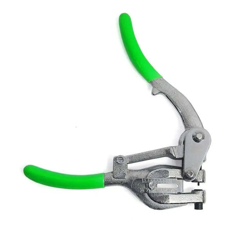 1 Ton Power Hole Punch Kit with 7 Die Sizes for Sheet Metal and DIY Repairs, heavy duty tool with green ergonomic grip
