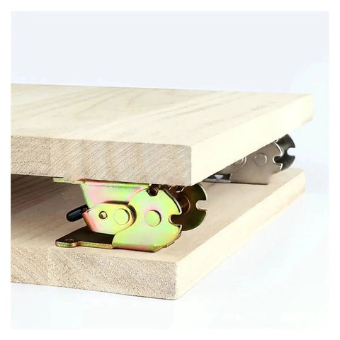180 Degree Foldable Industrial Locking Hinge With Iron Material Heavy Duty Load Capacity shown installed in wooden cabinet