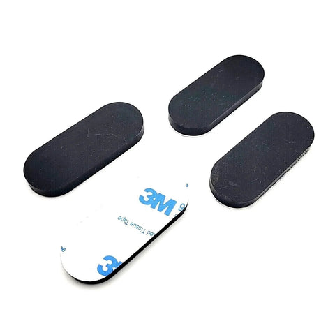 2 Inch By 3/4 Inch Oval Silicone Bumper Feet 3/16 Inch Thick With Strong Adhesive Backing Non Slip Waterproof Pads, top view.