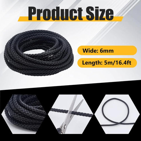 WEBEEDY graphite packing rope, 6mm wide, 5m length, black, for mechanical seals and pump glands