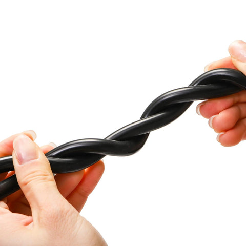 Silicone vacuum hose, black high-temperature tubing being twisted by hands