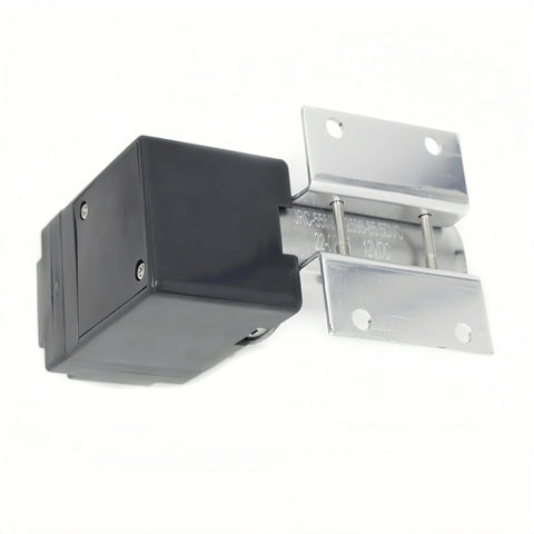 DC 12V vacuum pump with metal mounting bracket and black plastic housing