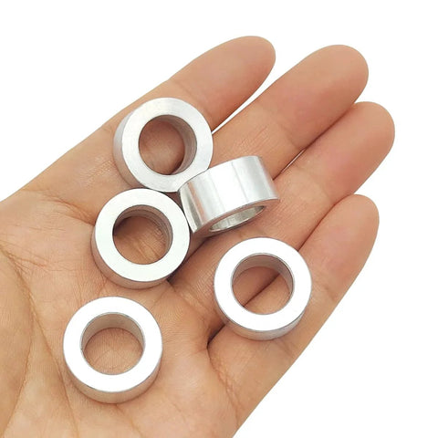Five Pack M12 Aluminum Spacers 12.5 Mm Inner Diameter 20 Mm Outer Diameter 10 Mm Length Unthreaded Standoff Bushings Plain Finish