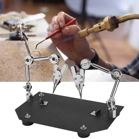 Pro Grade Sturdy Welding Table Clamp With 360 Degree Adjustable Arms, Third Hand Tool For Soldering And Repairing in use