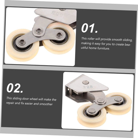 2 Pack Heavy Duty Aluminum Sliding Door Rollers With Stainless Steel Wheels For Windows Patio Doors Closets And Cabinets