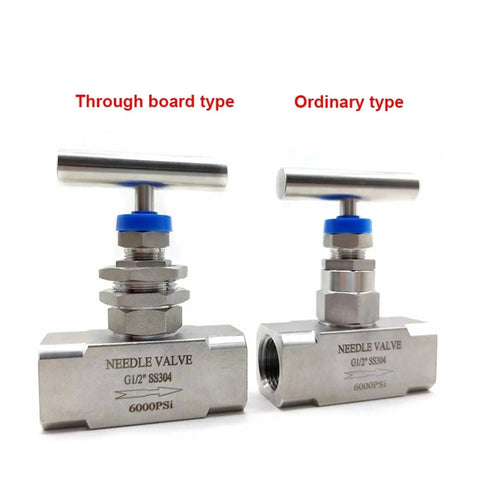 Stainless Steel High Pressure Needle Valve Pro Grade 6000 PSI For Precision Flow Control with through board and ordinary types