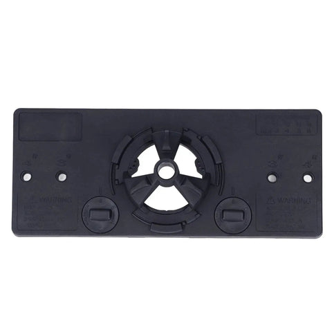 Front view of 35mm Hinge Hole Saw Jig Drilling Guide Set for Woodworking with adjustable depth from 15mm to 45mm in ABS material.