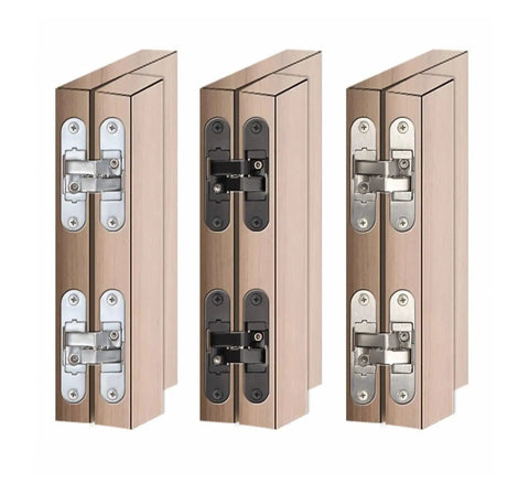 Hidden Cross Hinge For Wooden Doors Invisible Door Hardware 3D Adjustable 180 Degree Flat Folding Concealed Left Large Hinge