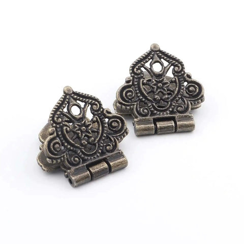 Old School Alloy Hollow Flower Hinges For Cabinets And Boxes, durable metal butt cabinet door hardware, classic Chinese furniture style
