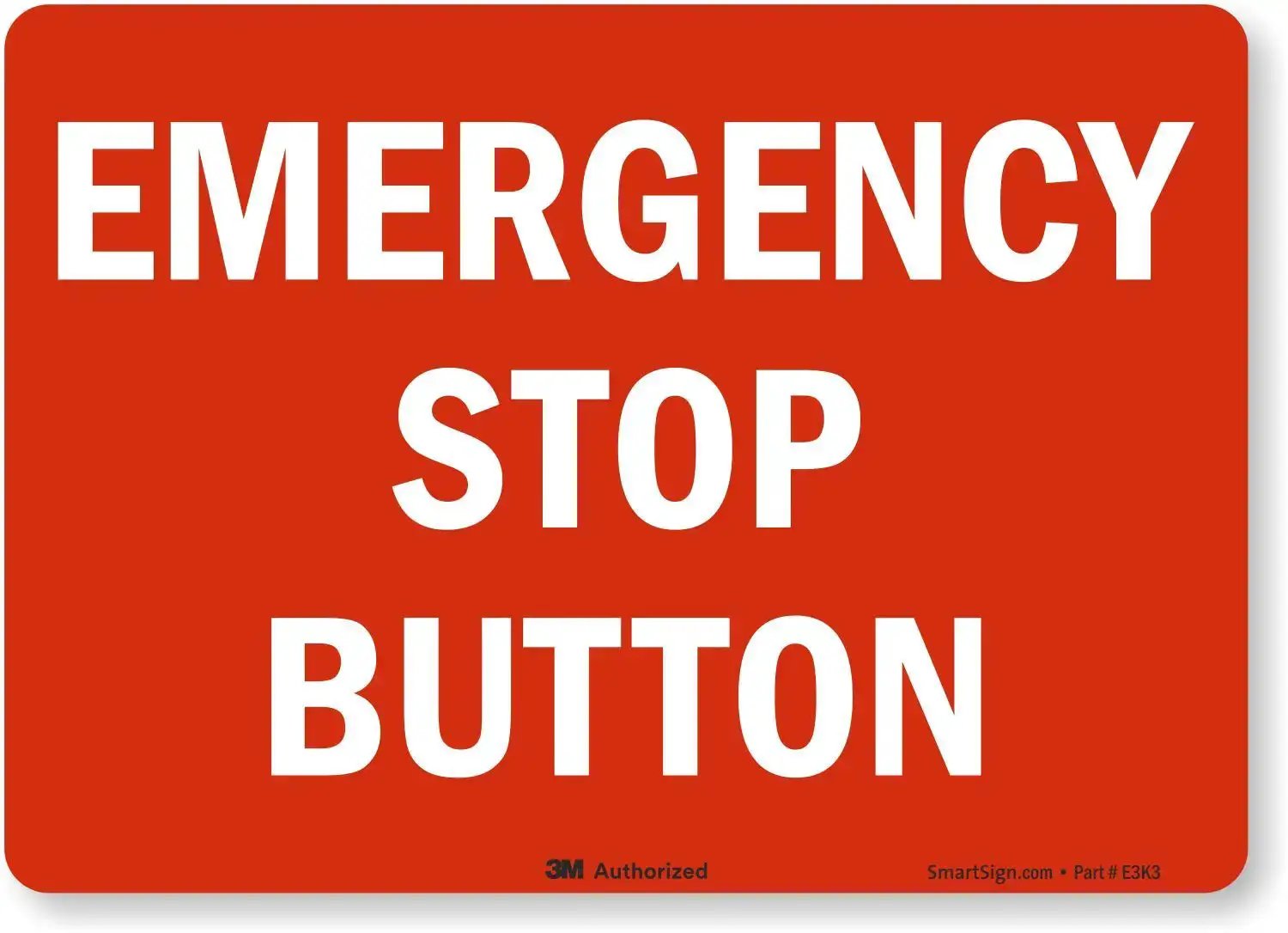 Emergency Stop Button Label With Reflective Laminated ...