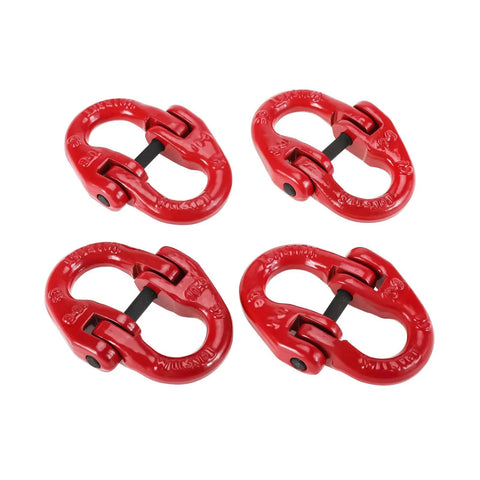 4 Pack G80 Alloy Steel Hammerlock Coupling Links, Five Sixteenth Inch Safety Chain Connector Links, Heavy Duty Hammerlock Design, Anti Corrosion