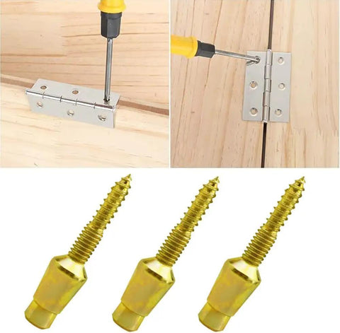 10 Pieces Door Hinge Security Pins and Safety Screws Kit for Stronger Doors, 1.7 Inch Galvanized Steel Close-up