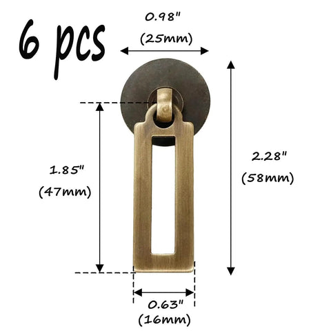 Set Of 6 Brass Cabinet Knobs And Tear Drop Pull Handles In Bronze Finish Durable Brass Construction For Cabinets And Drawers Includes Screws Total Size 58mm Long By 25mm Wide With Round 25mm Diameter And Rectangular 47x16mm Options.