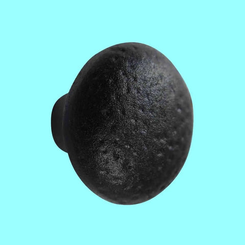 Dark Wrought Iron Cabinet Knobs 1.25 Inch Round Drawer Knobs With Mounting Hardware Black Powder Coated Antique Textured Finish