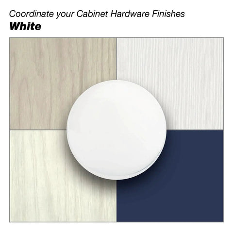 White finish options displayed for Lincoln Collection 3 1/8 Inch Center to Center White Modern Cabinet and Drawer Edge Pull Handle
