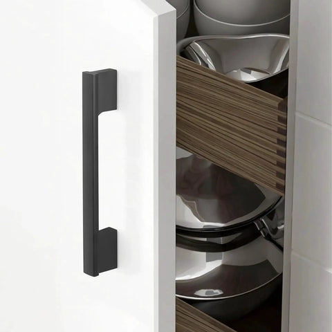 Matte Black Cabinet Pulls 5 Inch Center To Center Aluminum Drawer Handles on kitchen cabinet door