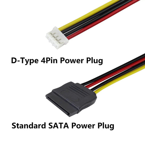 4Pack PH 2.0mm 4Pin to SATA15Pin Power Cable Adapter ITX Cord For Hard Drives 25cm 10inch Length SATA15Pin Female to 4Pin Female
