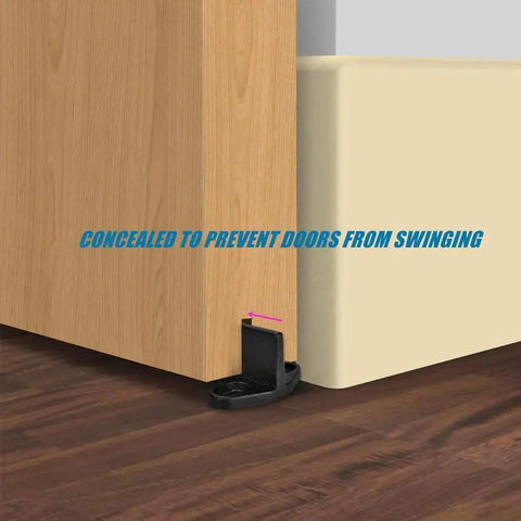 Barn Door Floor Guide 2 Pack, Sliding Door Bottom Guide Floor Mount, Concealed T Shape Guide installed on wood floor