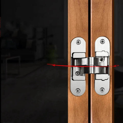 Stainless Steel Folding Door Invisible Hinge 180 Degree Casement Adjustable Hidden Cross Hinge for 1000mm Door Installation