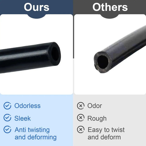 Comparison of 16.4 Ft Black Silicone Vacuum Hose 1/8 Inch Internal Diameter 3 mm And 3/16 Inch Outer Diameter 5 mm with a competitor