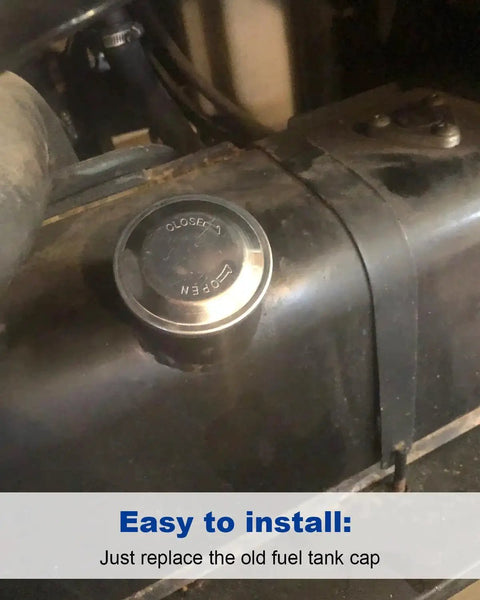 Fuel Cap For Kawasaki Mule 520 550 600 610 2010 2020 2030 2500 2510 2520 3000 3010 3020 One Quarter Turn Metal Tank Replacement 510481103 installed