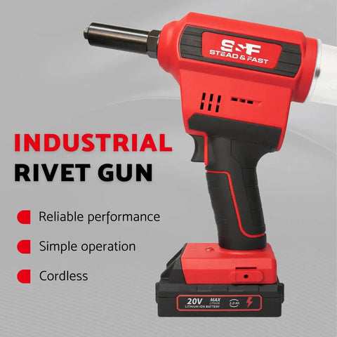 Brushless Cordless Rivet Gun Kit 1 Eighth Inch To 1 Quarter Inch Heavy Duty Pro Grade With Dual Lithium Batteries Charger