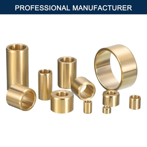 Three Quarter Inch Bore Sleeve Bearing With One Inch Outer Diameter And One Inch Length In Cast Brass Self Lubricating Bushing, various sizes shown