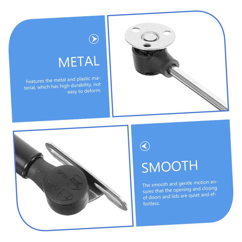 High Load Capacity Gas Spring Strut Hinge With Soft Close for Cabinets Kitchen and Jewelry Boxes shown in metal construction.
