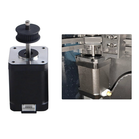 FYSETC Crealty K1 Max Nema 17 stepper motor, 42x60mm body with belt pulley, black for X-axis