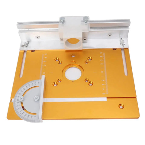 Aluminum Router Table Insert Plate With Flip Plate For Woodworking Benches High Precision Machining And Multiple Cutting Functions Includes Screws Easy Swapping Durable Router Table Accessory, front view