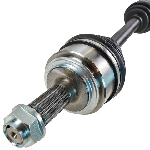 Close-up view of a durable axle from the Four Piece Front CV Axle Assemblies And Front Wheel Bearings Kit For 2002 To 2006 Honda CR V Replacement Set