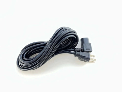 8 Foot Heavy Duty AC Power Cord For Scales And Food Price Displays Plug In Replacement Part Fits Digital Price Tags Produce Meat And Deli Counters 60Lb Capacity UL Listed RoHS Black, coiled view on white background