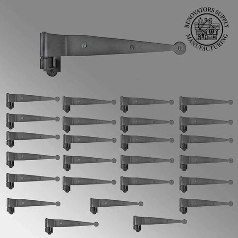 Pack Of 25 Black Wrought Iron Offset Pintle Strap Hinges For 11.75 Inch Colonial Lift Off Shutter And Gate With 2 Inch Offset