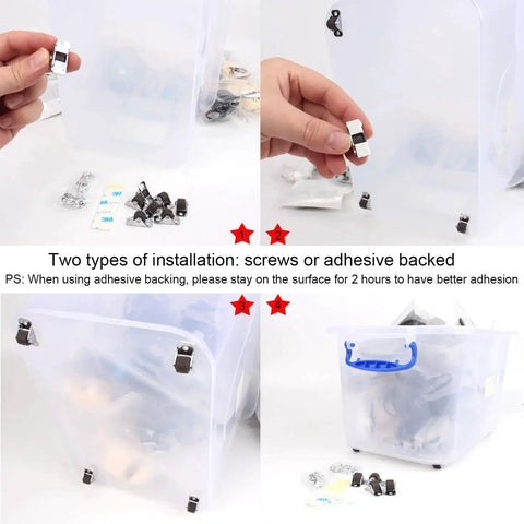 Mini Fixed Caster Wheels Half Inch Low Profile Plate Non Swivel 8 Pack installation options for small containers
