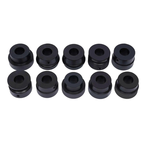 Six black dies from Manual Bead Roller Kit For Sheet Metal Fabrication Pro Grade Heavy Duty Rotary Forming Machine