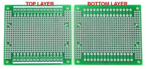 DIN Rail Mounting Carrier Housing With Prototype Board for DIY Prototyping showing top and bottom PCB layers
