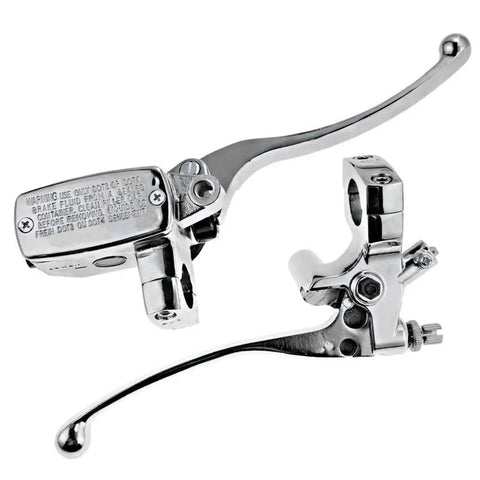 1-Inch Chrome Brake Master Cylinder And Clutch Set For Honda Shadow VTX1800 Kawasaki Vulcan Yamaha Road Star Suzuki Left And Right Pair