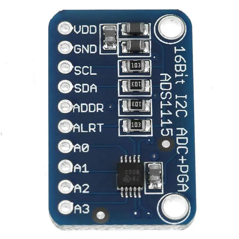 16-Bit I2C ADC Development Board For Microcontrollers, High-Resolution Analog To Digital Converter Module With Soldered Pins