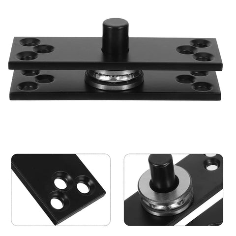 Hidden Cabinet Door Hinges With 360 Degree Pivot Stainless Steel, Heavy Duty Silent Matte Black Concealed Rotation For Bookcase Doors