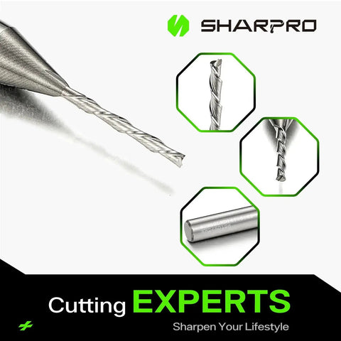 1/16 Inch Diameter Spiral Downcut Router Bit With 1/4 Inch Shank, Pro Grade Solid Carbide End Mills For CNC Wood Inlay And Grooving